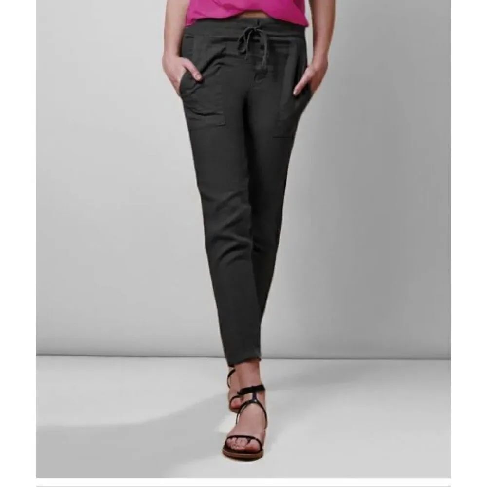 Krisa The Boyfriend Linen Pant in Black NWT Size XSmall